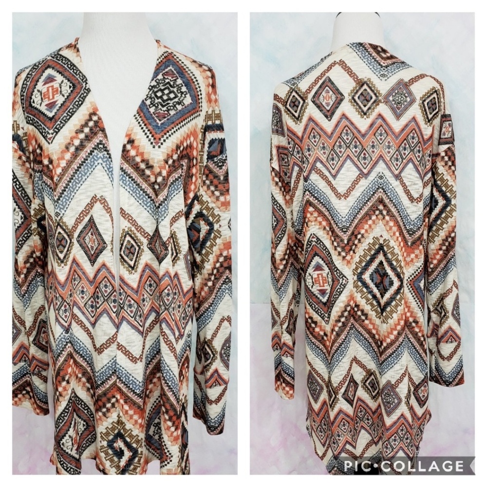 Tribal print boho kimono cardigan sz XLarge - Picture 7 of 7